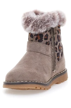 Stivaletti taupe con pelliccia e fantasia animalier Grazie 1526