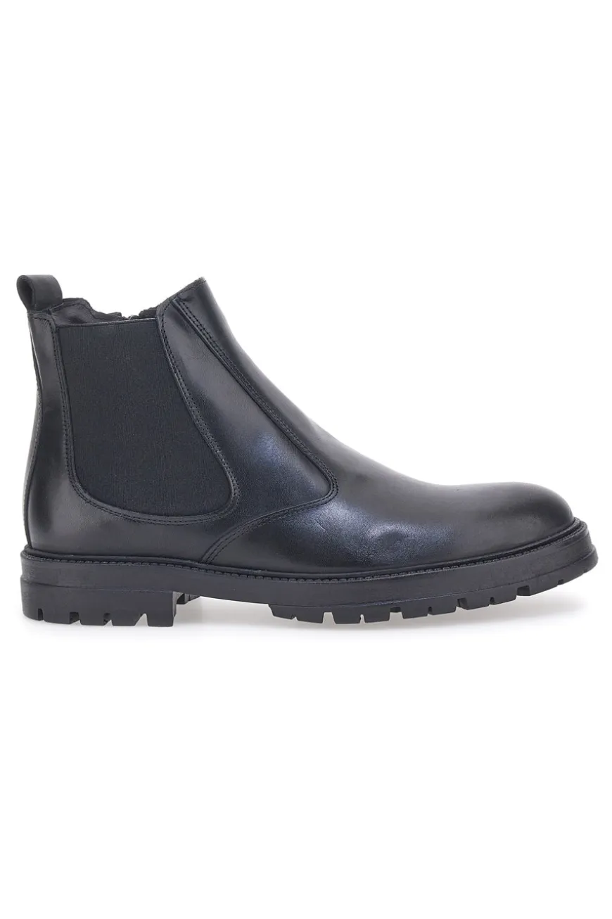 Stivaletto Beatles Vera Pelle Nero Longford 4002