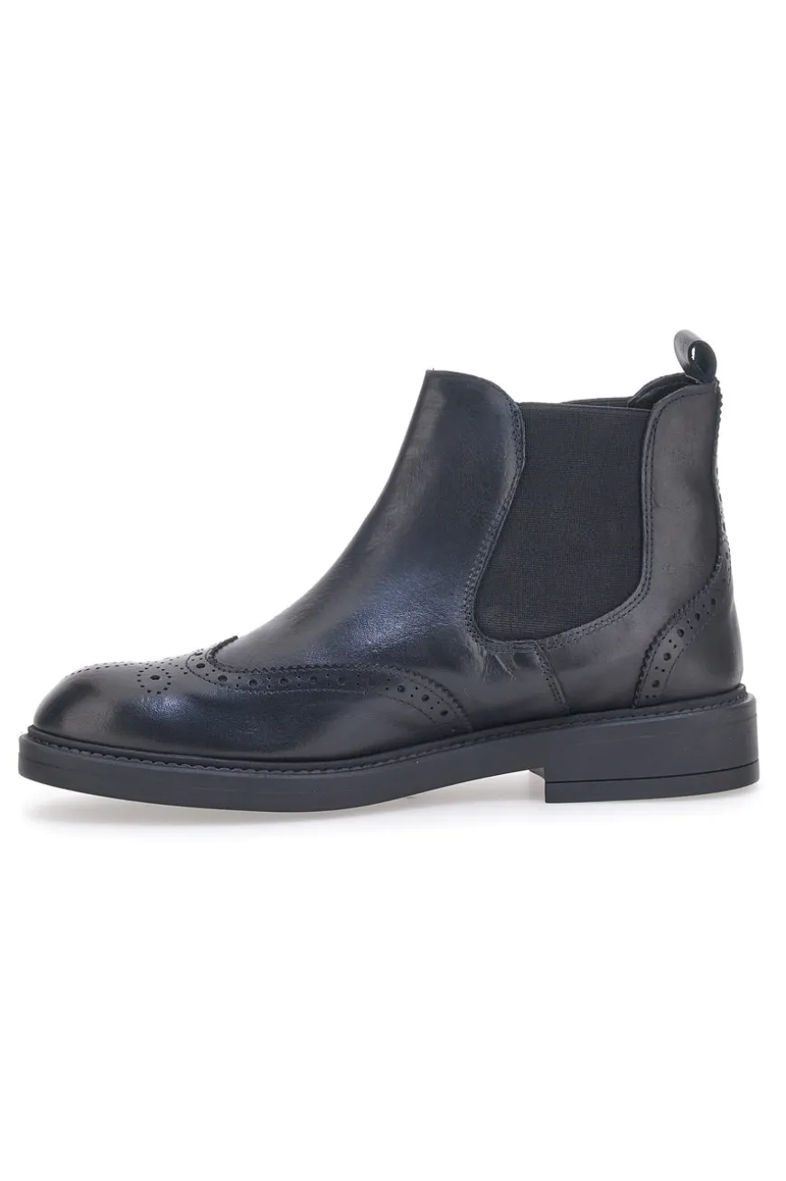 Stivaletto Beatles Vera Pelle Nero Longford 4001