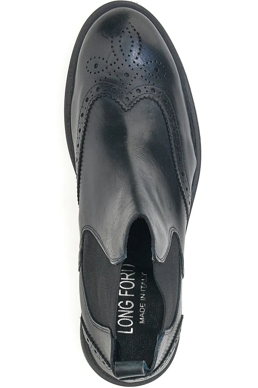 Stivaletto Beatles Vera Pelle Nero Longford 4001