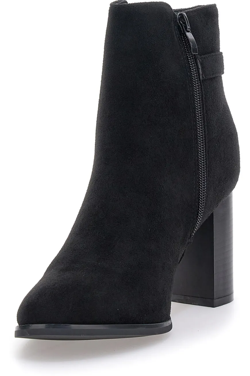 Stivaletto nero effetto camoscio con tacco Alto ENERGY 370