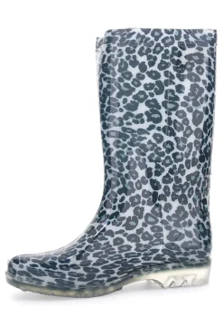 Stivali da Pioggia Neri Animalier In Gomma 2T2L 2103