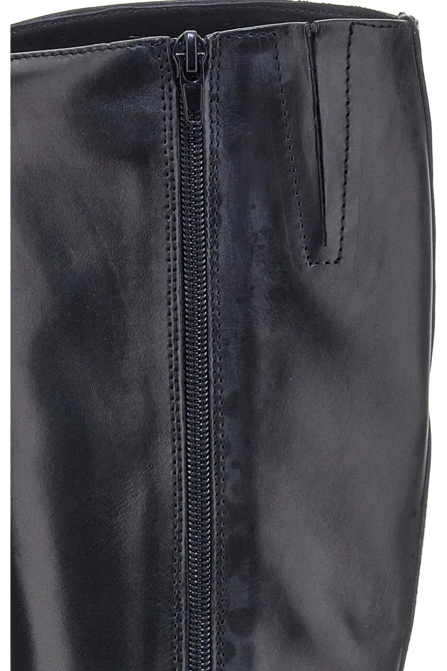 Stivali neri in vera pelle con zip laterale Pittarello Class RF24L447