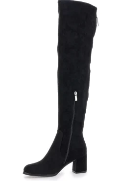 Stivali neri sopra al ginocchio con zip gioiello Le Havre Paris 1983G425