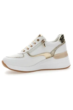 Stringate Bianche con Dettagli Oro e Leopardati LAURA BIAGIOTTI 8481