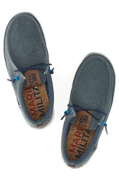 Stringate Blu In Tela Marina Militare MM1701