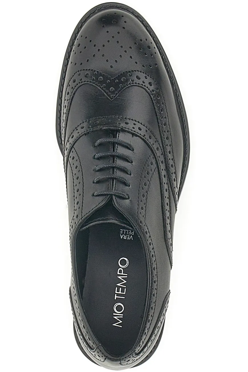 Stringate Inglesi Nere con Tomaia In Pelle MIO TEMPO 2132