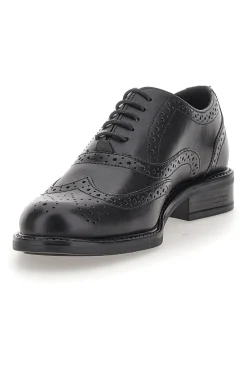 Stringate Inglesi Nere con Tomaia In Pelle MIO TEMPO 2132