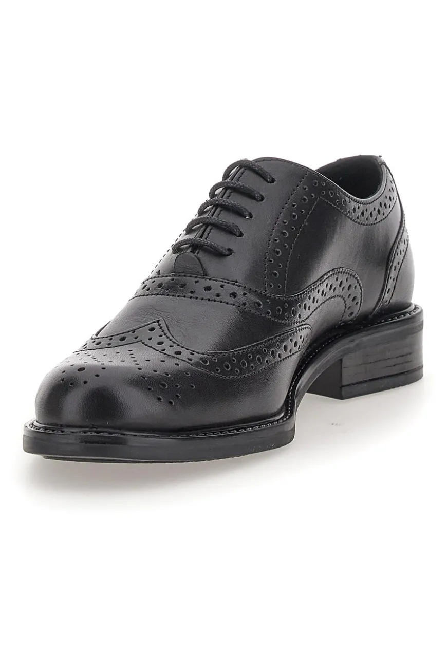 Stringate Inglesi Nere con Tomaia In Pelle MIO TEMPO 2132