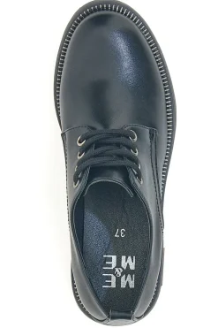 Stringate nere in pelle con suola robusta Me & Me 3001