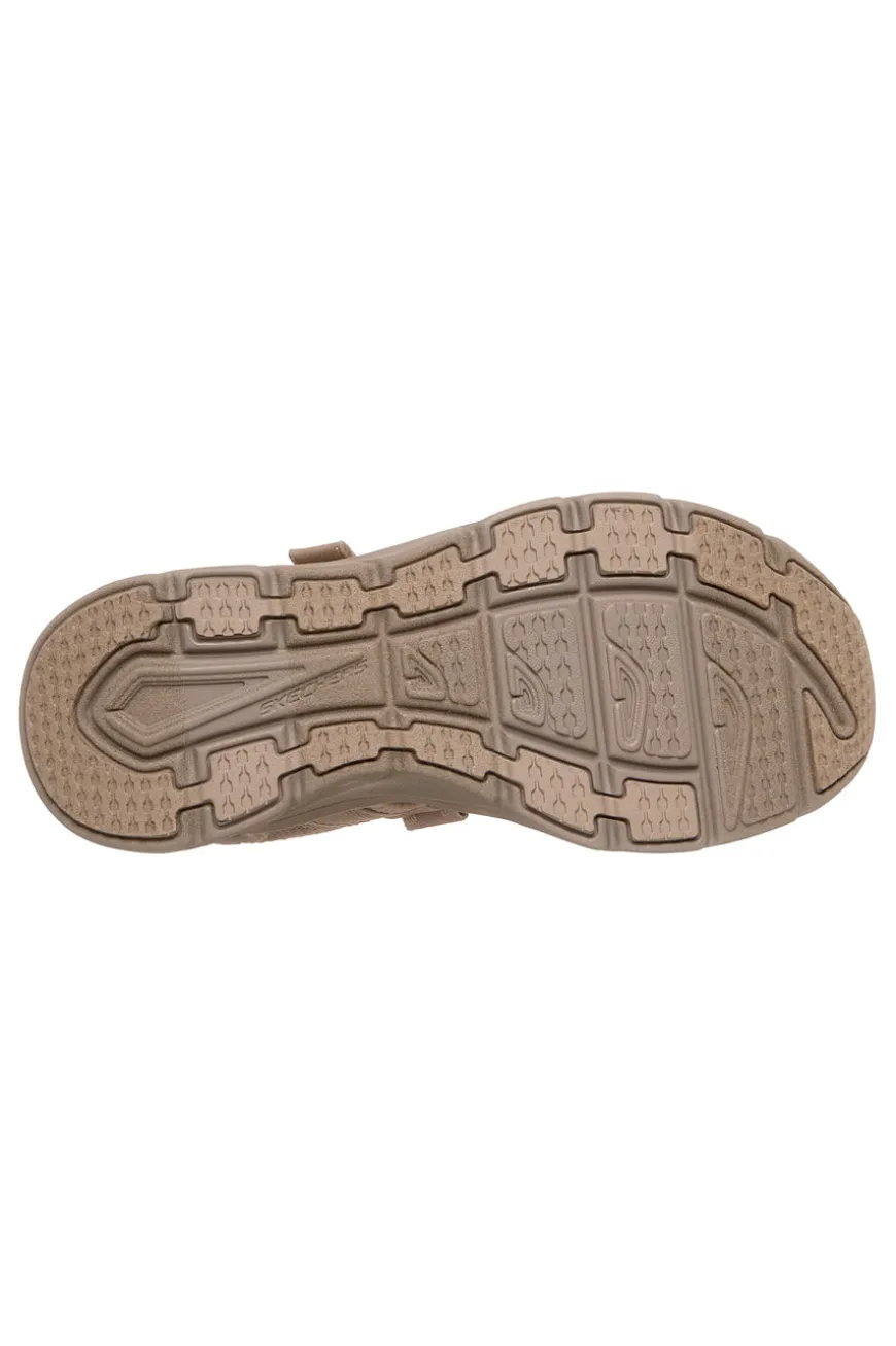 Taupe Sandalen mit verstellbaren Kreuzriemen Skechers D'LUX WALKER SANDAL BOLD CITY