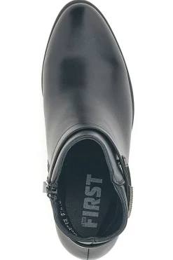 The First P619 Schwarze Stiefeletten mit mittelhohem Absatz und Schmuckriemen