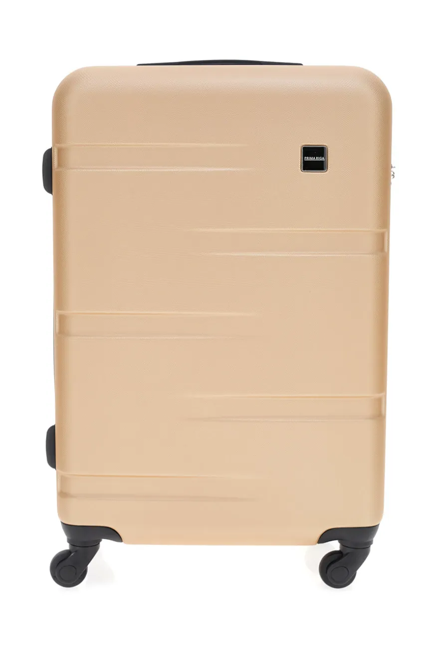 Trolley beige dorato rigido 4 ruote Prima Riga PR143/G