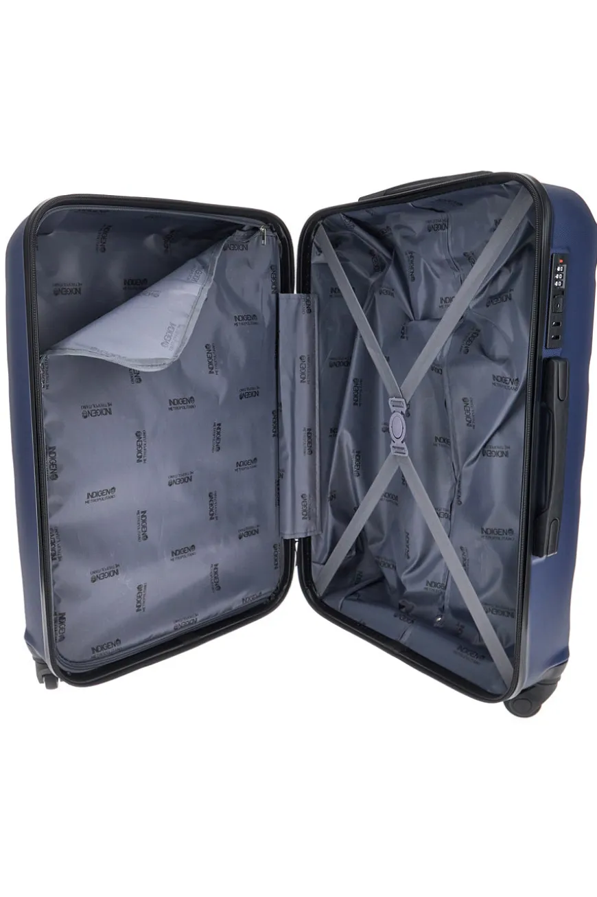 Trolley grande blu con 4 ruote e manico telescopico Indigeno INDIGENO180/G