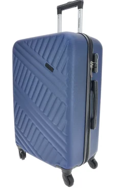 Trolley medio blu rigido con ruote piroettanti Prima Riga PR162/M