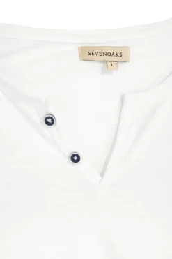 T-shirt bianca con bottoni Sevenoaks NBY1343
