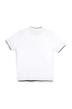 T-shirt bianca con profili a contrasto in cotone Us golf TS1053