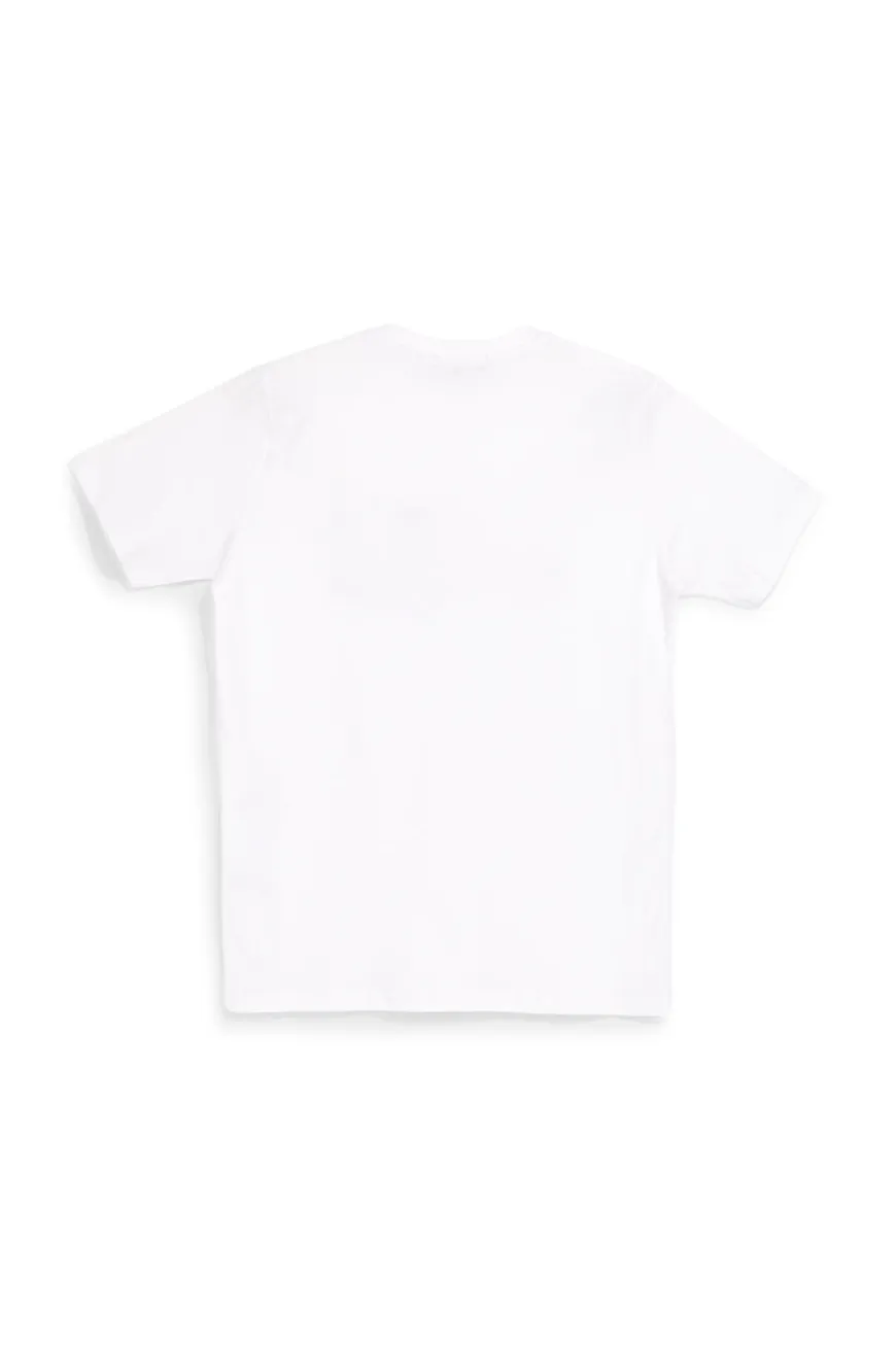 T-shirt bianca con stampa frontale Abarth AH003TE