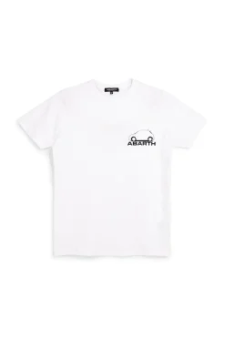 T-shirt bianca con stampa logo Abarth AH017TE