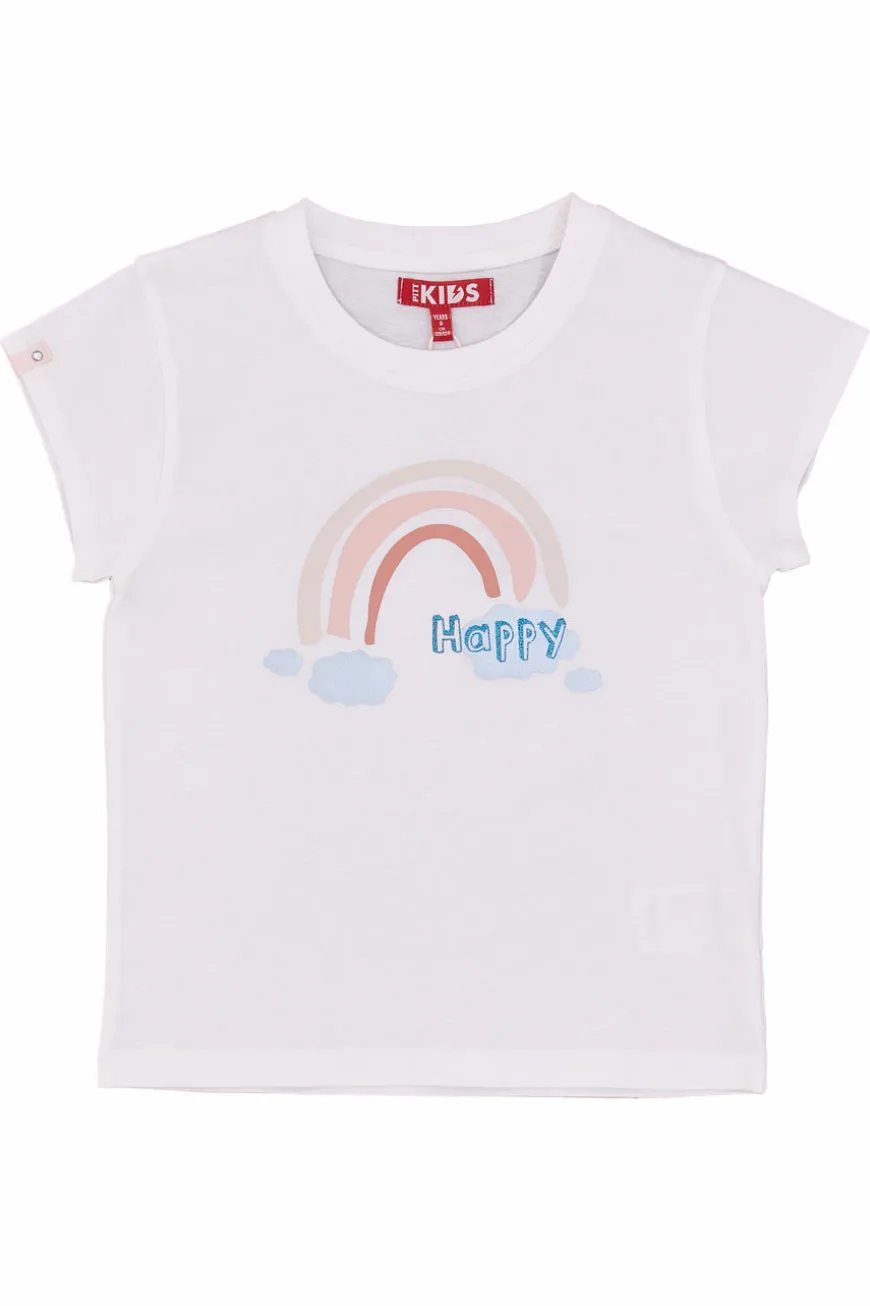T-Shirt Bianca Con Stampa Pitt Kids PT-G-T-05080