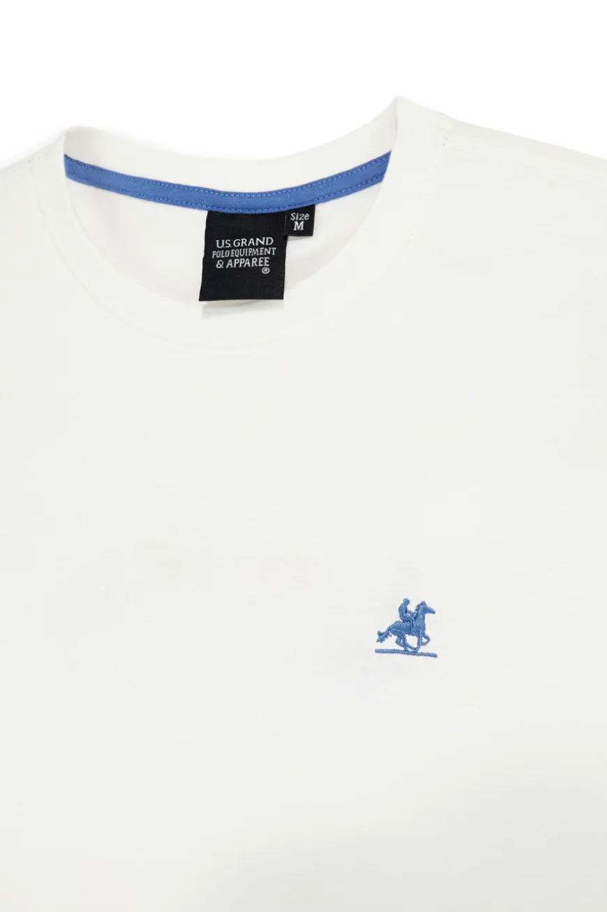 T-shirt bianca 100% cotone U.s. grand polo US61601M