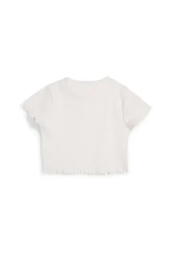 T-shirt bianca in tessuto a costine Pitt kids PT-G-T-9057