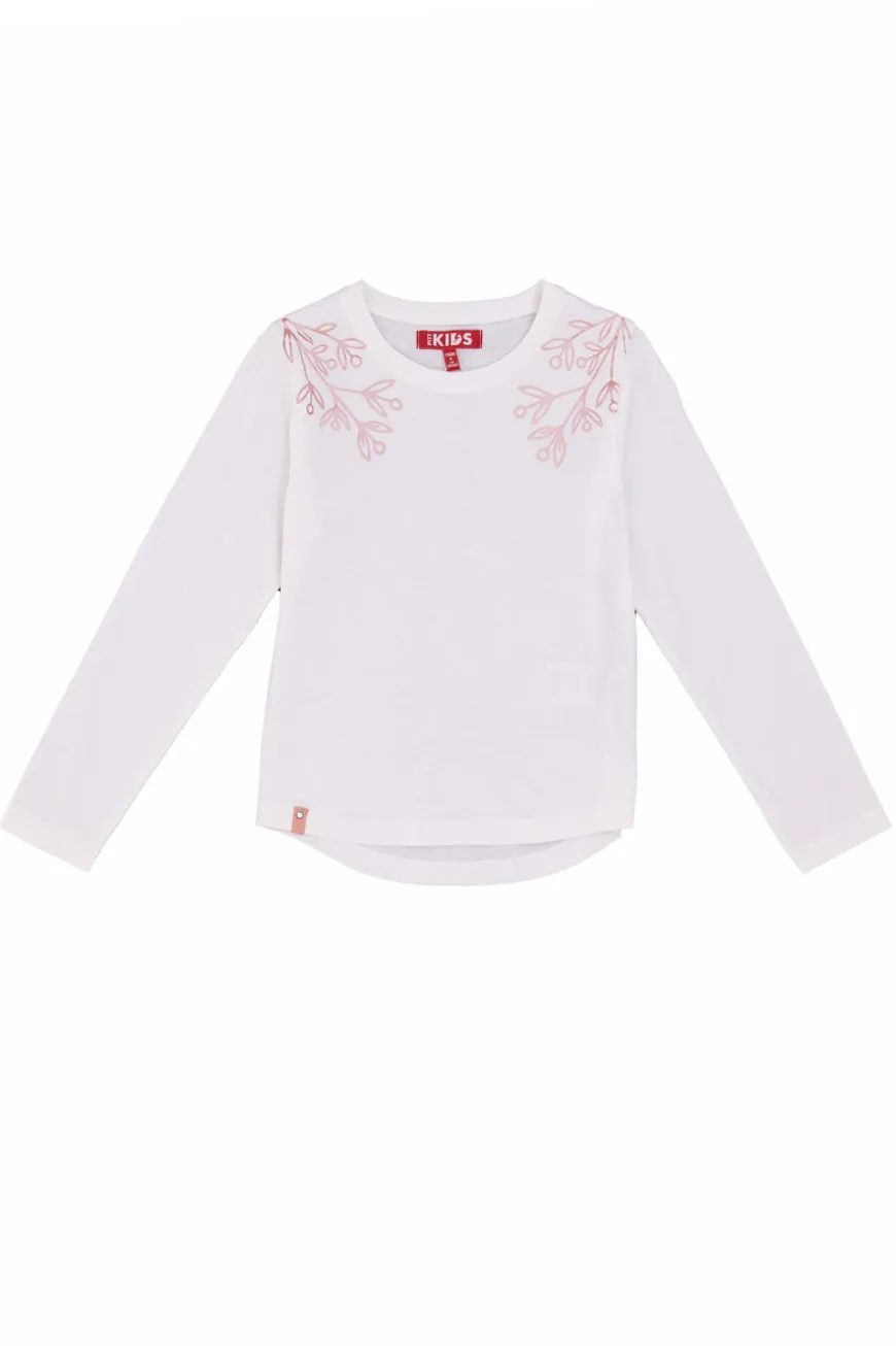 T-Shirt Bianche a Maniche Lunghe Stampata Pitt Kids PT-G-T-05054