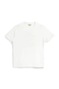 T-shirt bianco scollo a V manica corta Sevenoaks NBY702