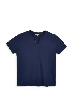 T-shirt blu con bottoni Sevenoaks NBY1343