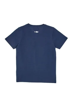 T-Shirt Blu con Squalo Stampato Pitt Kids PT-B-T-05019