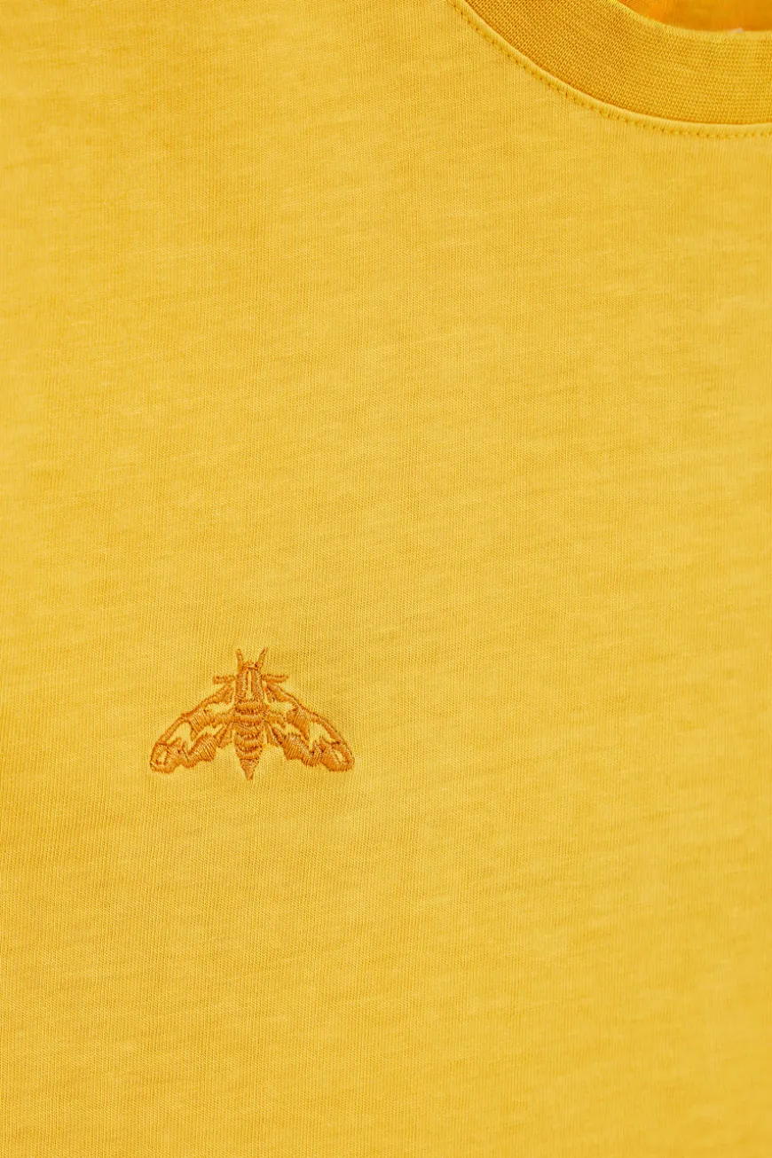 T-shirt in cotone gialla con logo Pittarello Tierra pt-m-t-9067