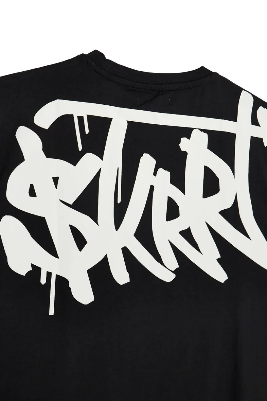 T-shirt in cotone nera con stampa grafica Boardman Alpha pt-m-t-9074