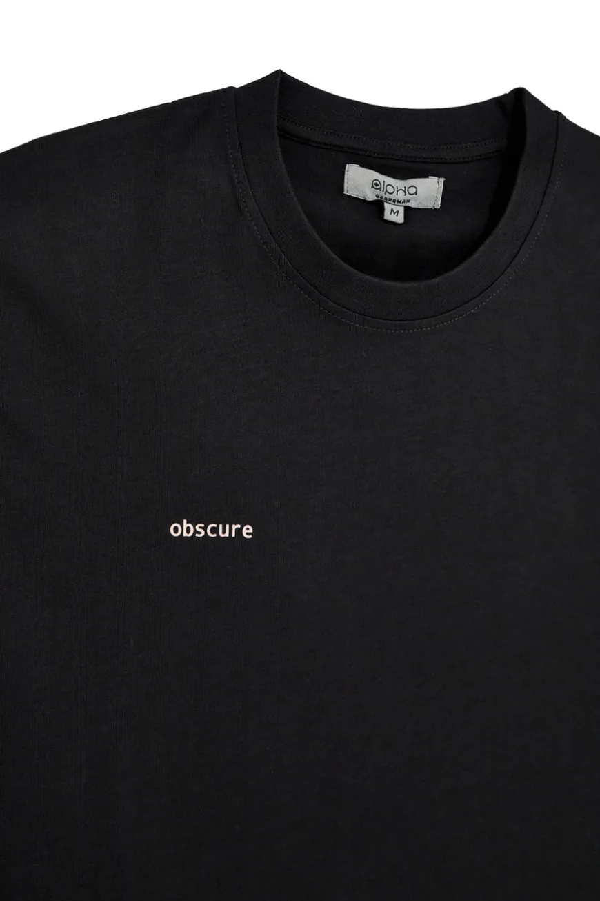 T-shirt in cotone nera con stampa grafica Boardman Alpha pt-m-t-9062
