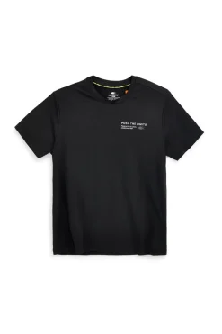 T-shirt nera a maniche corte con stampa frontale No limits MATS026S26