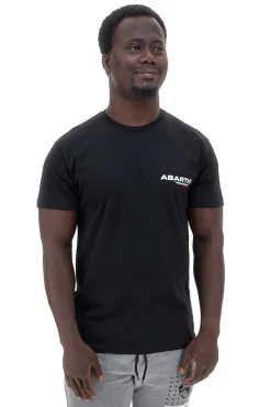 T-shirt nera con logo frontale 100% Cotone Abarth AH002TE