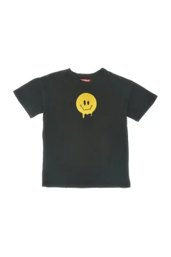 T-Shirt Nera Con Smile PITT KIDS PT-K-T-7017