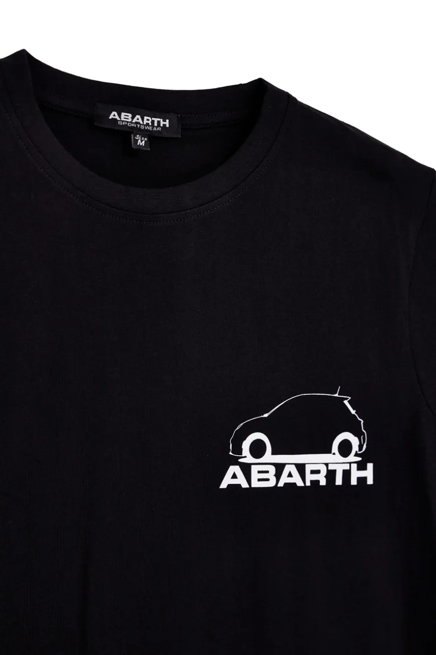 T-shirt nera con stampa logo Abarth AH017TE