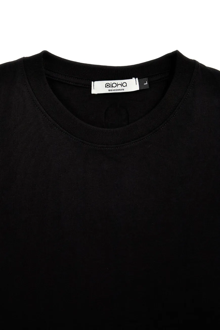T-shirt nera girocollo a maniche corte Boardman ALPHA10