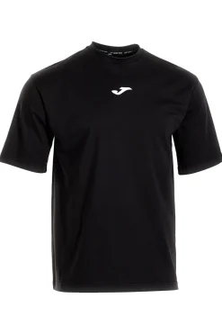 T-shirt nera in cotone con logo gommato Joma Short Sleeve T-Shirt
