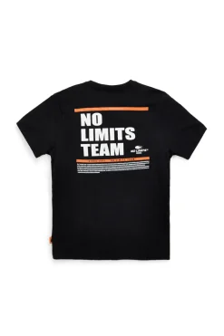 T-shirt nera in cotone con stampa sul retro No limits MATS042S24