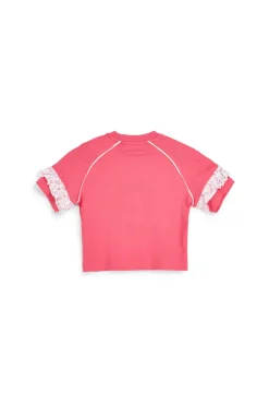 T-shirt rosa con maniche volant Pitt kids PT-G-T-9046