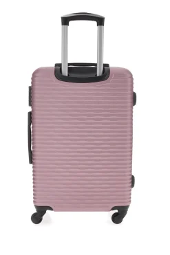 Valigia rigida rosa media con ruote girevoli Prima riga PR166/M