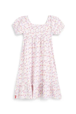 Vestito bianco con stampa cuori in cotone Pitt kids Pt-g-d-9043