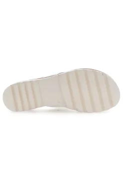 Weiße Flip-Flop-Hausschuhe, hergestellt in Italien, mit Obermaterial aus Leder, PITTARELLO 66470811