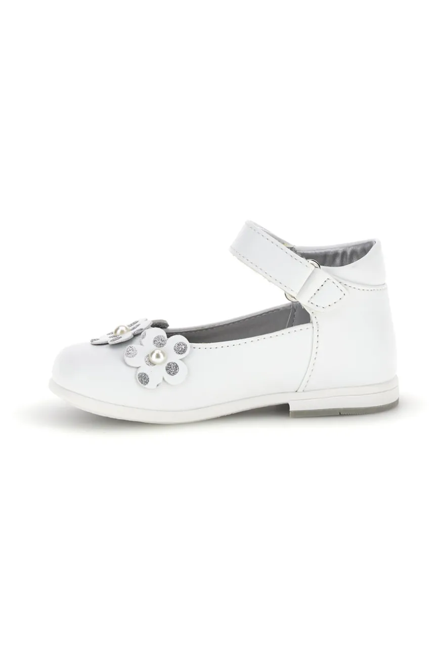Weiße geblümte Ballettschuhe Laura Biagiotti L9973C9763
