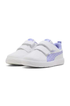 Weiße Pull-on Schuhe Puma Courtflex V3 Dotty V PS