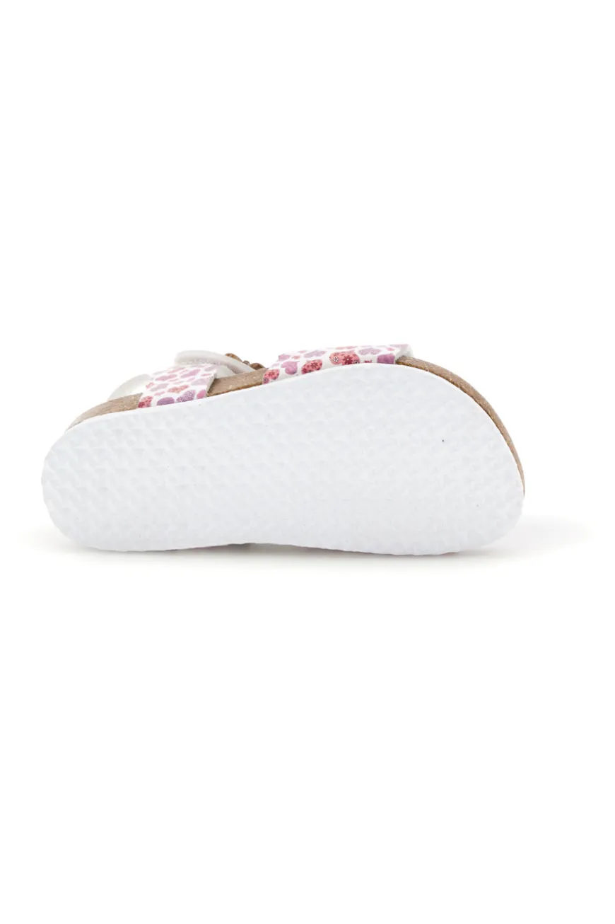 Weiße Sandalen mit Herzchen Print Pitt kids 14609