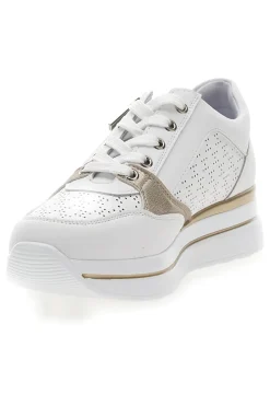 Weiße Schnürschuhe mit seitlichem Reißverschluss MIO TEMPO H216361