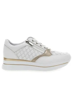 Weiße Schnürschuhe mit seitlichem Reißverschluss MIO TEMPO H216361