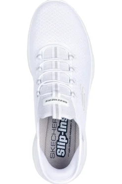 Weiße Slip-on-Sneaker aus Mesh mit Air Cooled Memory Foam, Skechers Summits High Range